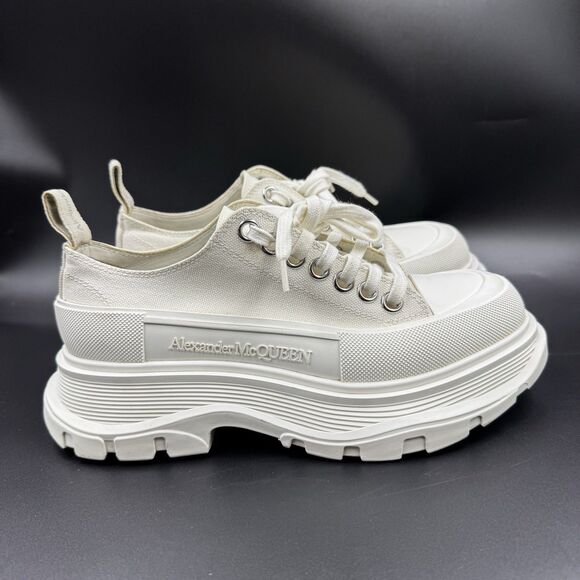 Alexander McQueen Low-TopThread Slick Sneakers White Women's 6.5 US (EU 36.5) - Picture 5 of 16